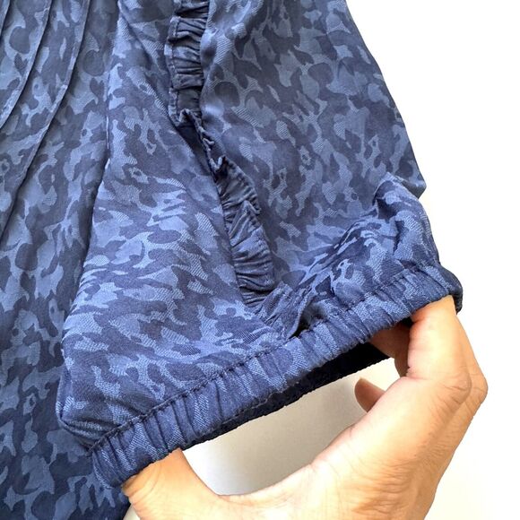 Anthropologie Current Air Women’s Jacquard Pintuck Split Neck Blouse Top - Picture 6 of 15